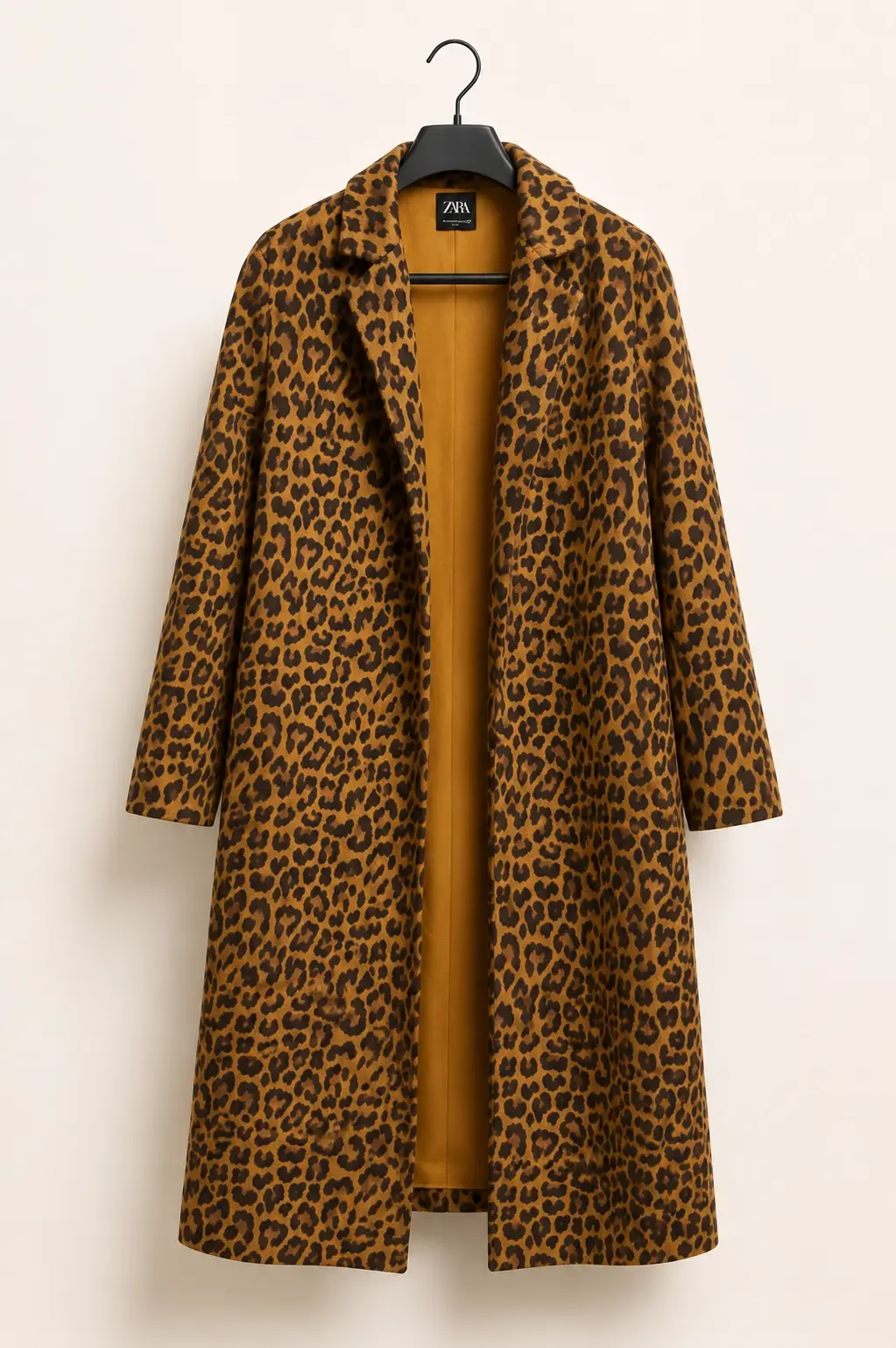 ZARA Leopard print archive coat — front full length hanger