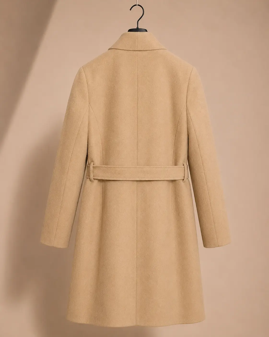 Back view of New Look Camel Waterfall Zip-Pocket Coat