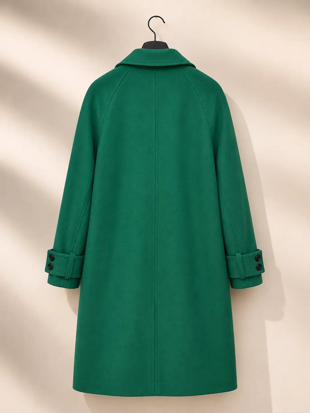 Back view of River Island Emerald Green Double-Breasted Coat