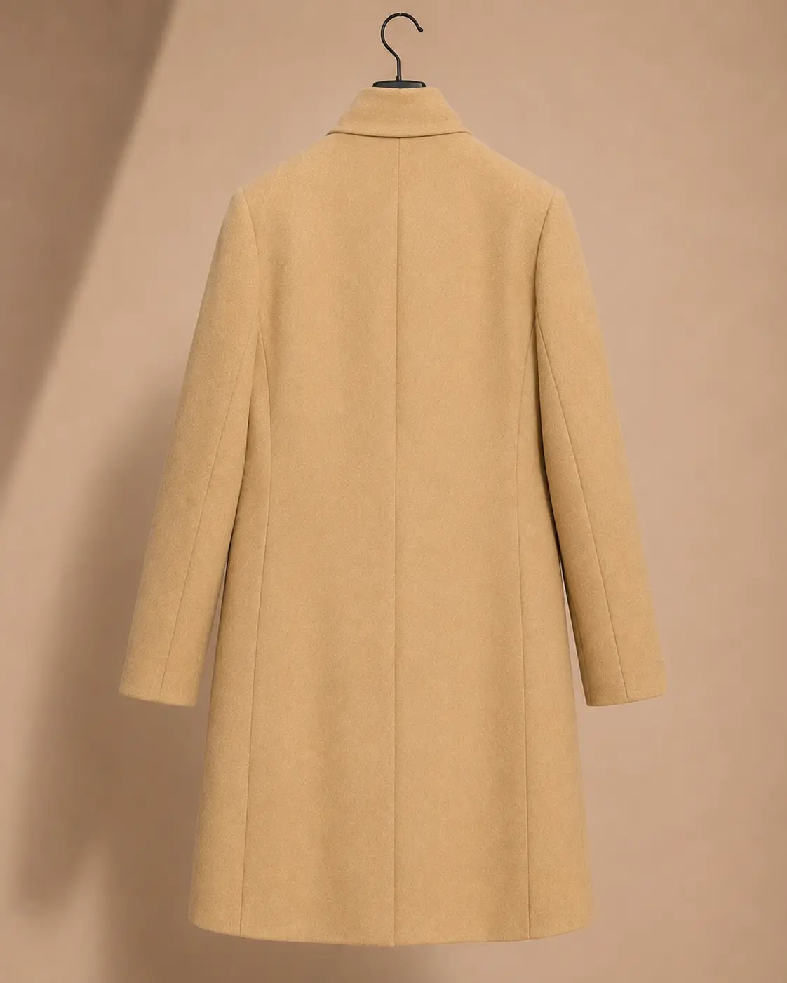 Back view of Stradivarius Camel Two-Button Tailored Coat