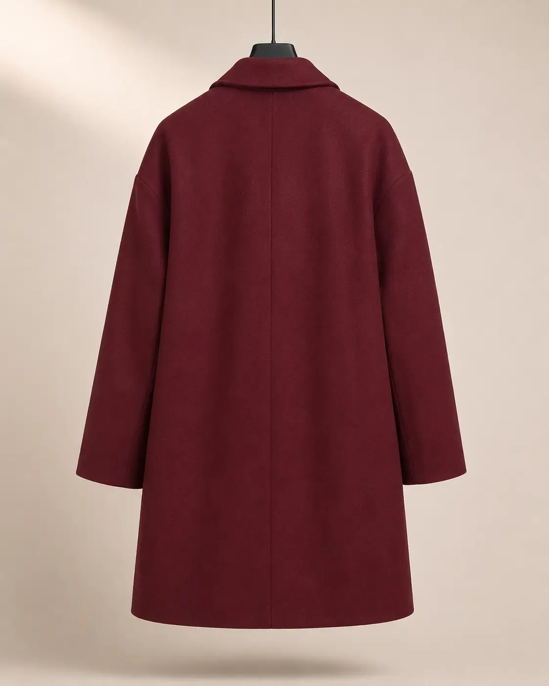 Back view of TU Woman Deep Burgundy Single-Button Coat