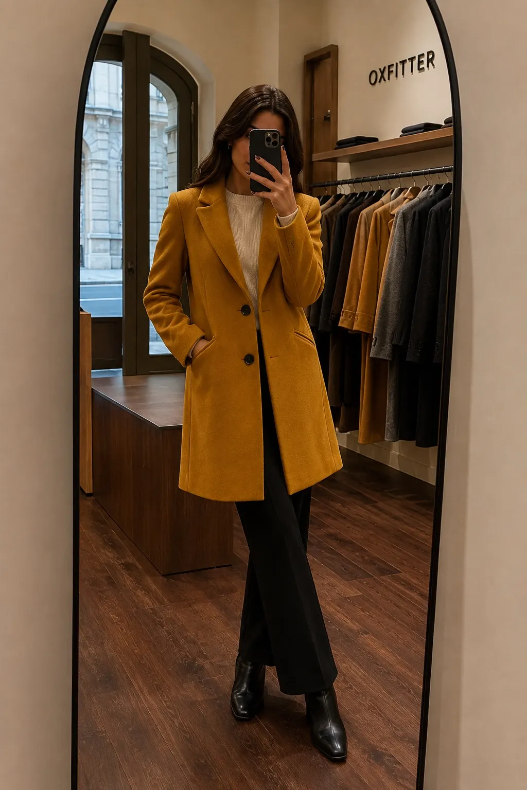 Primark Mustard Gold Tailored Wool-Blend Overcoat